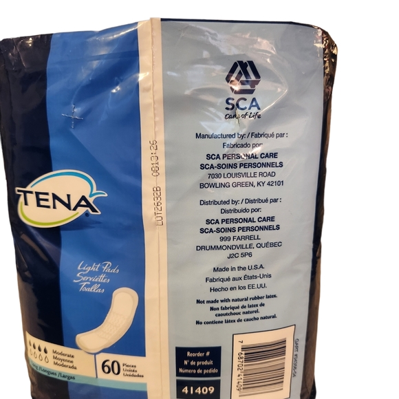 TENA ProSkin Moderate Long Unisex Incontinent Pad Long Length 12" L 41409 60 Ct. - Picture 4 of 5